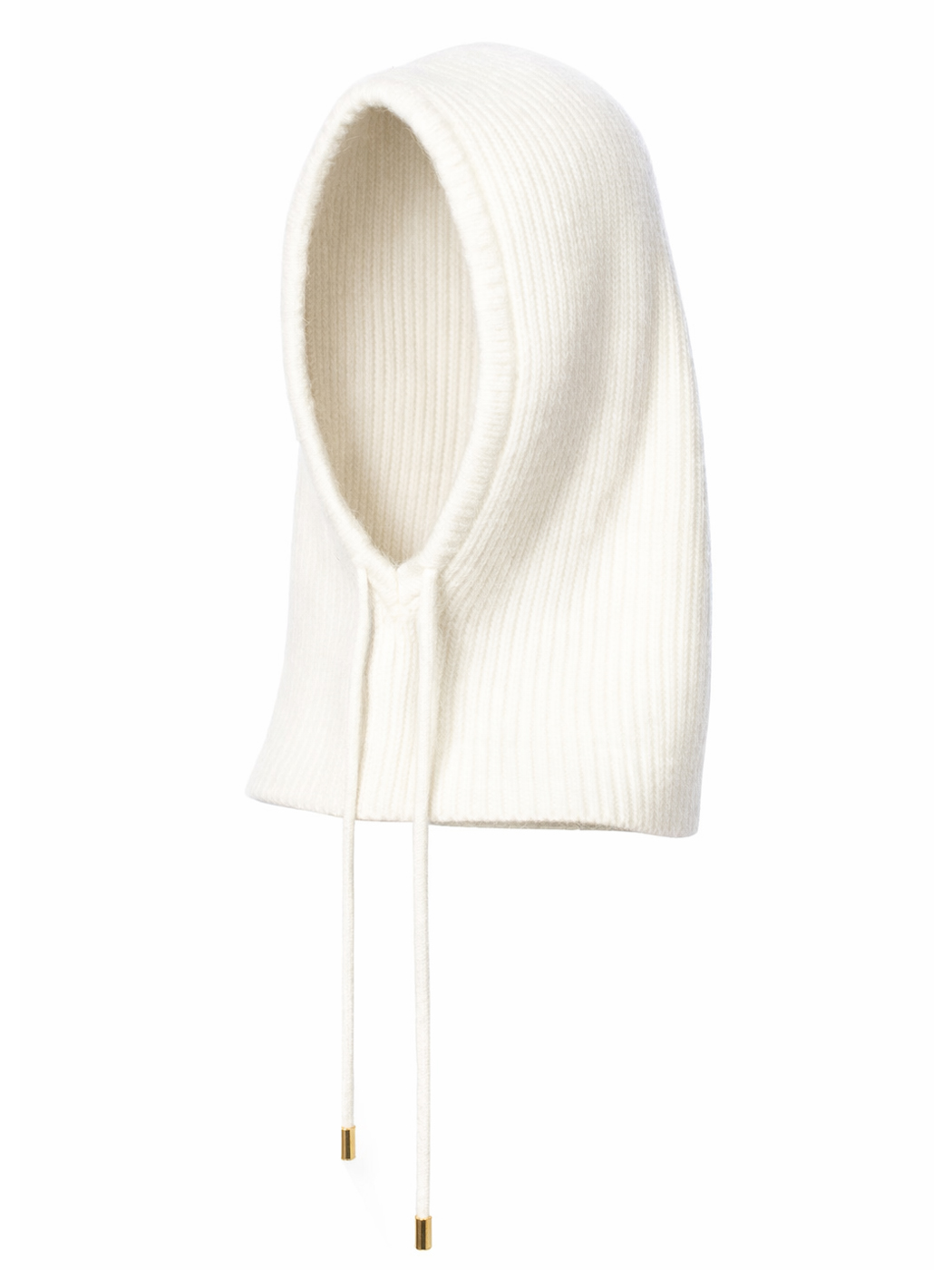 CAPPELLO IN MAGLIA CON LACCI , 100%PC, MADE IN PRC             - IVORY